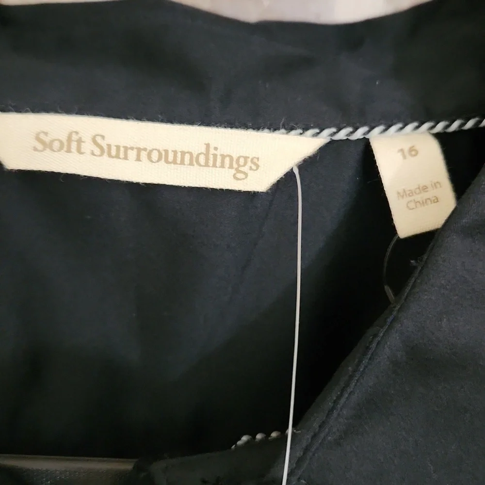 Soft Surroundings Black Button Down Classy Sophisticated Pitch Black Color - Picture 5 of 12